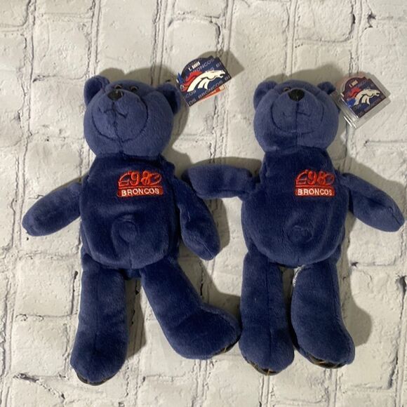 💙NWT Terrell Davis Beanie Baby Blue Denver Broncos Bear - Picture 1 of 7